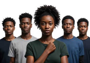 Diverse Group Portrait Young Black People Unity Togetherness