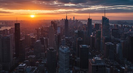 Fototapeta premium New York City Skyline at Sunset