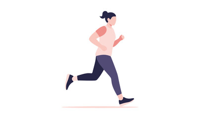 Woman Running - Vector Illustration for Fitness and Healthy Lifestyle