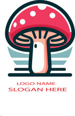 mushroom Logo icon vector white background .