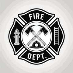 Fire Department Maltese Cross Emblem Design