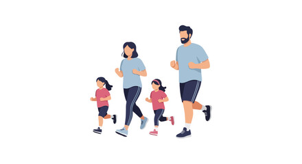 Family Fitness: A Vector Illustration of Active Togetherness
