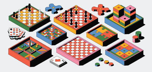 Colorful Collection of Board Games and Puzzles