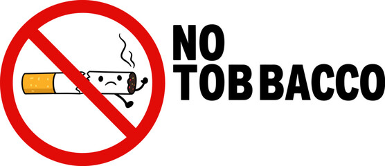 No tobacco smoking cigarette ban symbol sign health warning quit addiction nicotine danger awareness campaign editable stock vector illustration