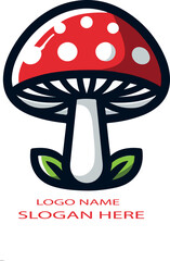 mushroom Logo icon vector white background .