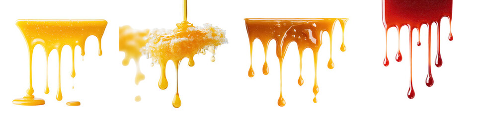 Dripping honey with viscous oozing texture