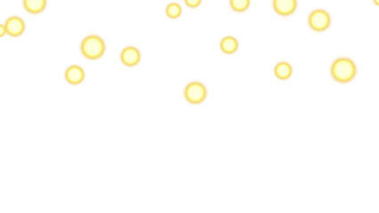 Bright Glowing Yellow Spheres on Transparent Background
