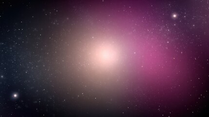 Naklejka premium Vast cosmic expanse with countless stars, deep blue-black gradient transitioning to warm pinks and purples, glowing celestial center, serene awe-inspiring universe.