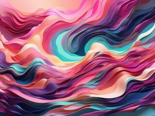 Abstract Waves of Color A Visually Stunning Fluid Artwork