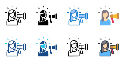 Influencer icon set multiple style collection 