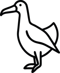 Dodo bird stands tall, outlined against a bright, clean background © Dipta