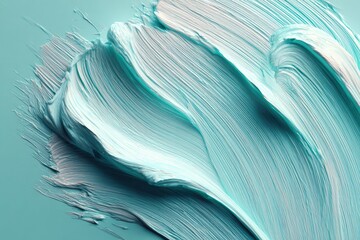 Obraz premium Textured teal and white paint strokes.