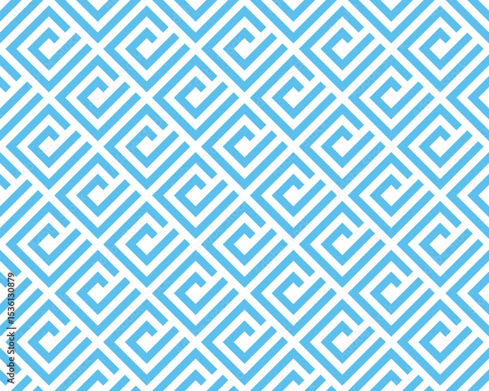 Poster Abstract geometric pattern. A seamless vector background. White and blue ornament. Graphic modern pattern. Simple lattice graphic design