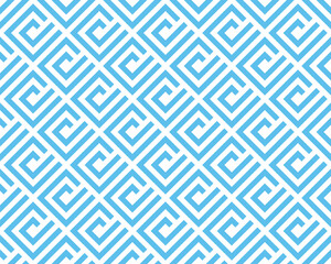 Abstract geometric pattern. A seamless vector background. White and blue ornament. Graphic modern pattern. Simple lattice graphic design