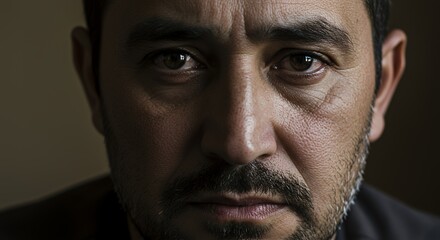 Obraz premium Close-up Portrait of a Man with a Pensive Expression