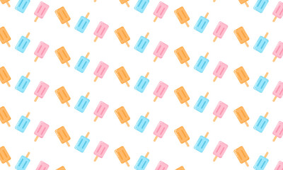 Seamless Popsicle Pattern. Cute and Colorful Summer Design for Packaging and Wallpaper