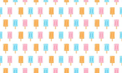 Colorful Popsicles Seamless Pattern. Perfect for Summer Backgrounds, Wrapping, and Textiles