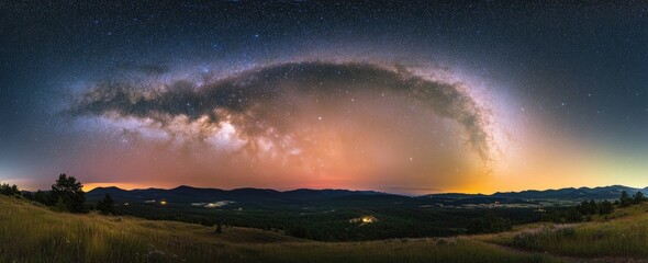 Milky Way arch over a landscape