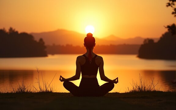 Immerse yourself in a peaceful sunset yoga meditation surrounded by nature to rejuvenate body and mind. Seek balance, peace, and relaxation as you connect with serenity and inner calm. High quality