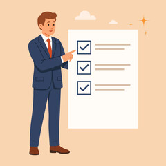 Professional Presenting Agreement Terms Concept in Flat Vector Style