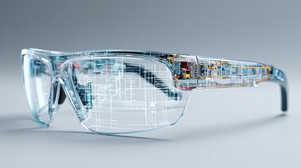 smart engineering glasses showing augmented structural plans