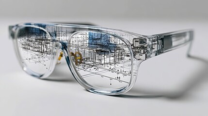 smart engineering glasses showing augmented structural plans