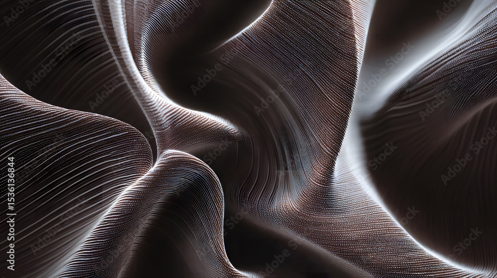 Poster abstract wavy surface with intricate line patterns