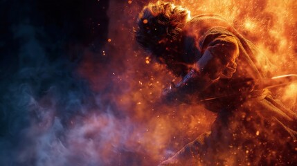 Fiery figure