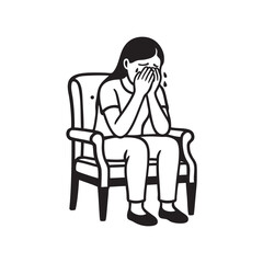 girl sitting and crying