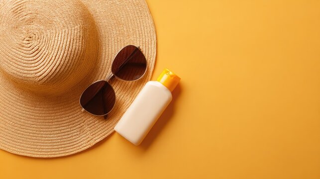 minimalistic photo celebrates uv safety awareness month with skin protection theme on plain background