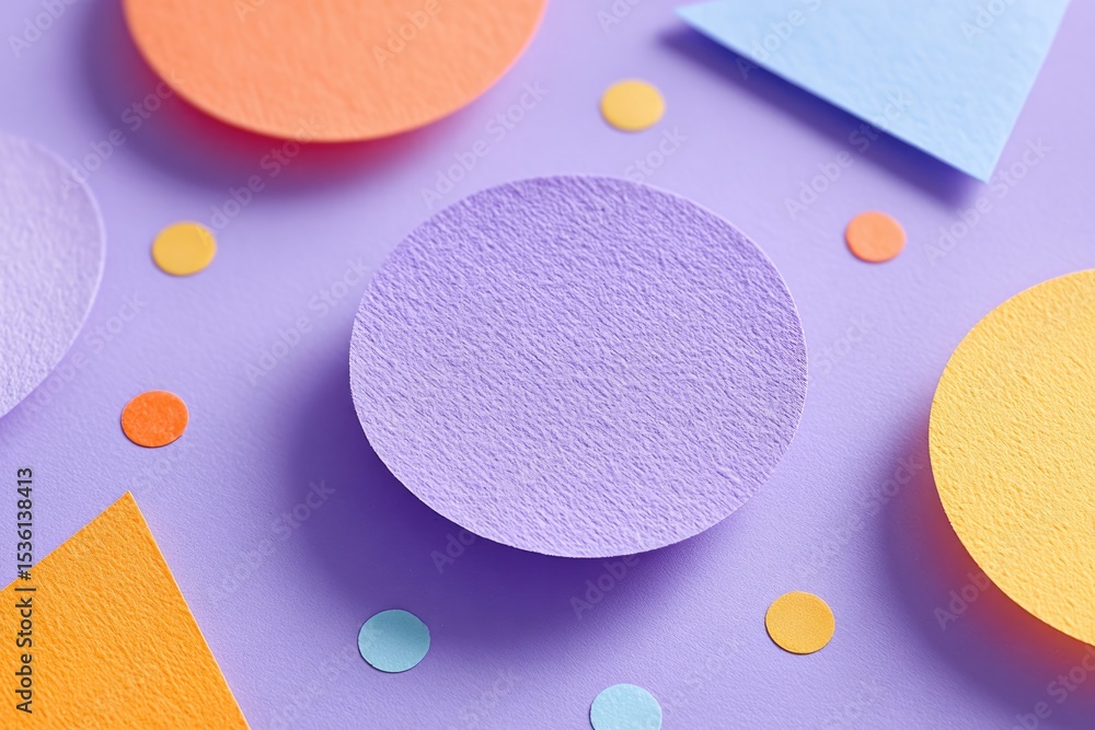 Poster minimalistic setup for theme party with colorful decor elements and ample copy space