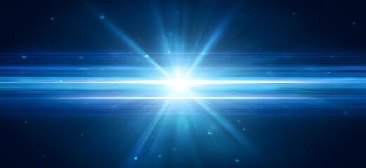 Radiant Blue Light Burst with Horizontal Stripes