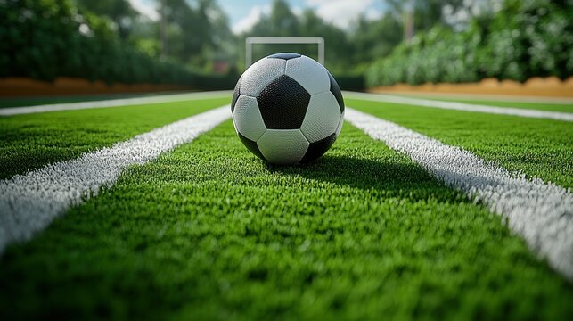 Soccer ball on a grassy field