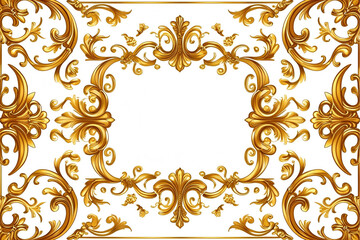 Ornate Gold Baroque Frame Elegant Design Element for Luxury Projects