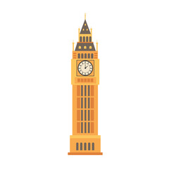 London Landmark Big Ben. Famous clock tower. Flat vector illustration