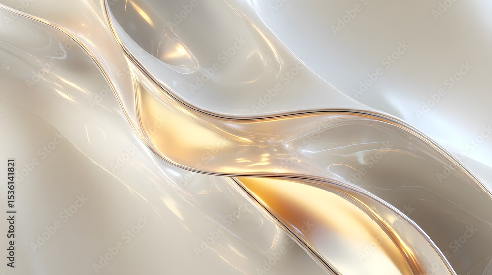 Poster abstract flowing lines with soft gradient colors