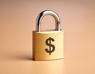 Gold padlock with dollar sign (1)