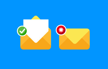 Email Notifications Approved and Unread Message Icons 