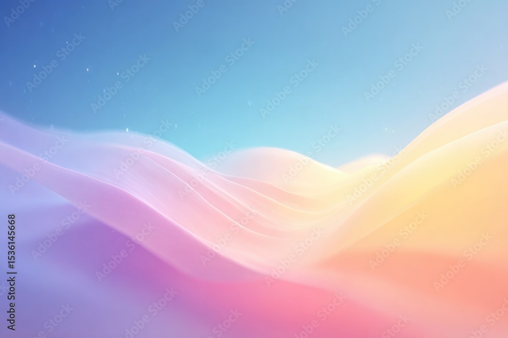 Poster close-up of smooth colorful gradients blending seamlessly together on minimalistic backdrop