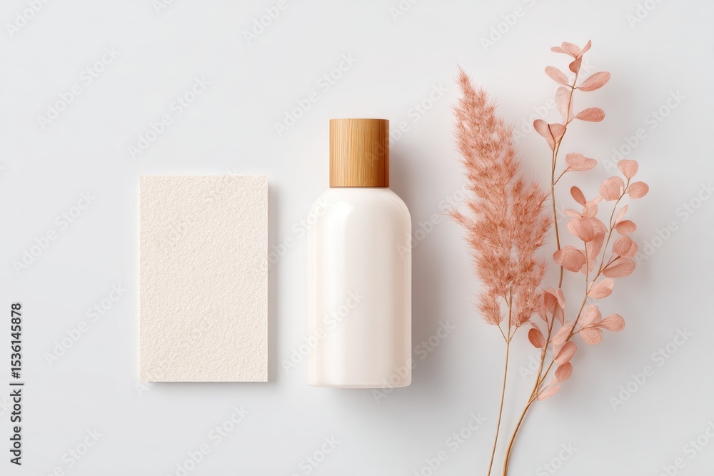 Poster create minimalistic studio photograph with various everyday objects positioned on plain white surfac