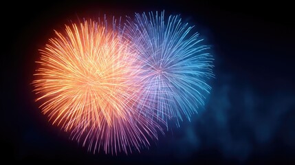 colorful fireworks explode brightly against clear night sky on independence day offering copy space for festive text