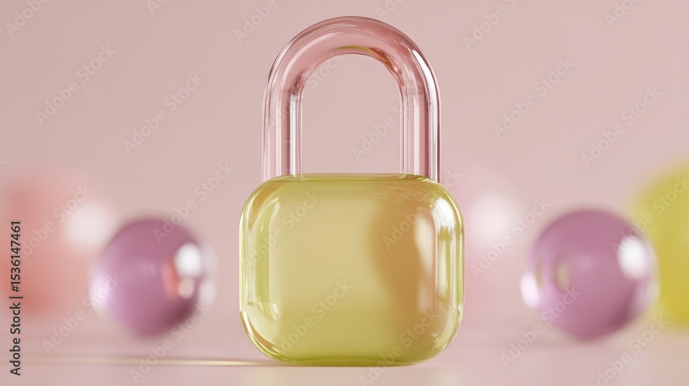 Poster Quantum-Inspired Lock Symbol with Dynamic Qubit Motion and Security Matrix for Next-Gen Data Protection and Quantum Encryption Marketing Visual