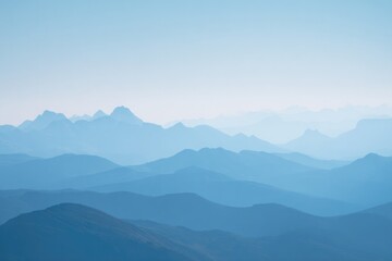 Obraz premium minimalistic image of distant mountains under clear sky