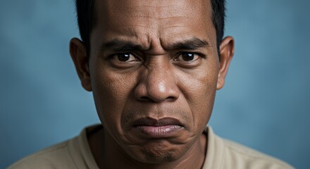 Portrait of a Man Showing Displeasure