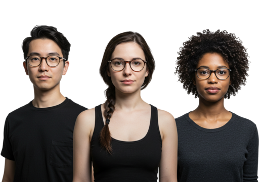 Diverse People Wearing Eyeglasses Group Portrait Together - Powered by Adobe