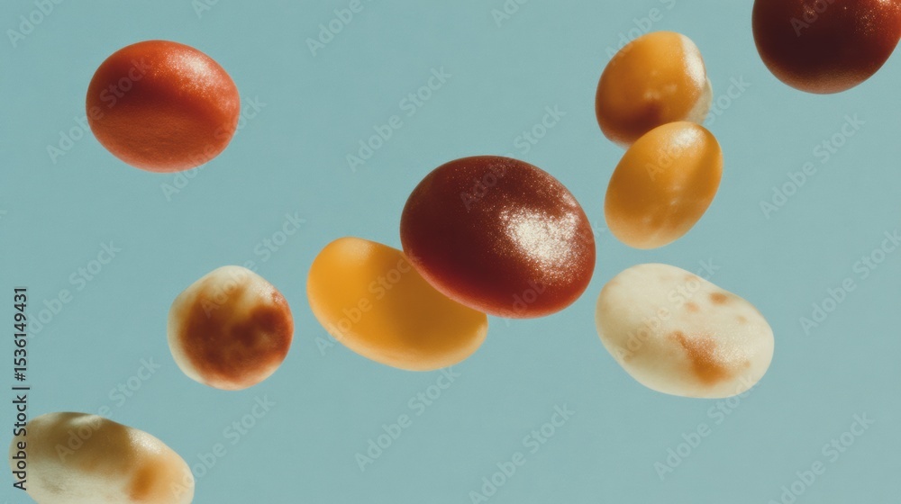 Aufkleber Abstract Platelet Blood Cells in Dynamic Wave Formation with Depth and Natural Patterns for Modern Medical and Hematology Visual Content