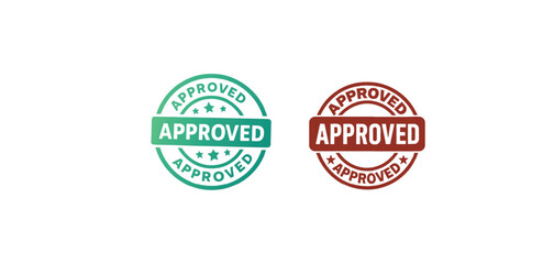 Approved Stamps Green and Red Circular Seals