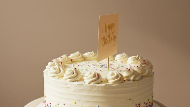 Frosted cake ready for celebration