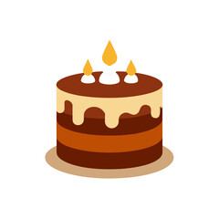 classic chocolate birthday cake with white cream 