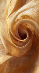 Golden fabric, swirling in a spiral